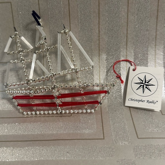 Christopher Radko RARE  Sail away 92- 215-0 Glass Bead RetiredChristmas ornament - Picture 1 of 8